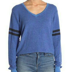 WILDFOX Baggy Beach Blue Sweatshirt Varsity Stripe